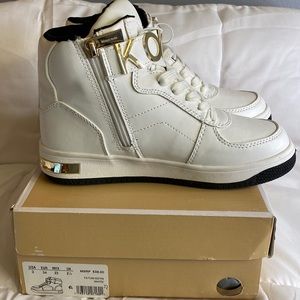 Girls white MK high top sneakers size-3 for $28